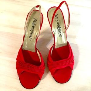 Yves Saint Laurent Red Heels. Size 7. Vintage